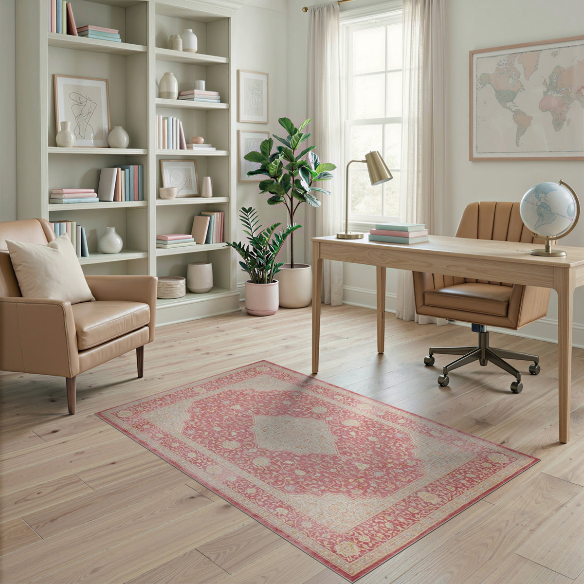 Pink Floral Medallion Vintage No. 2 Rug