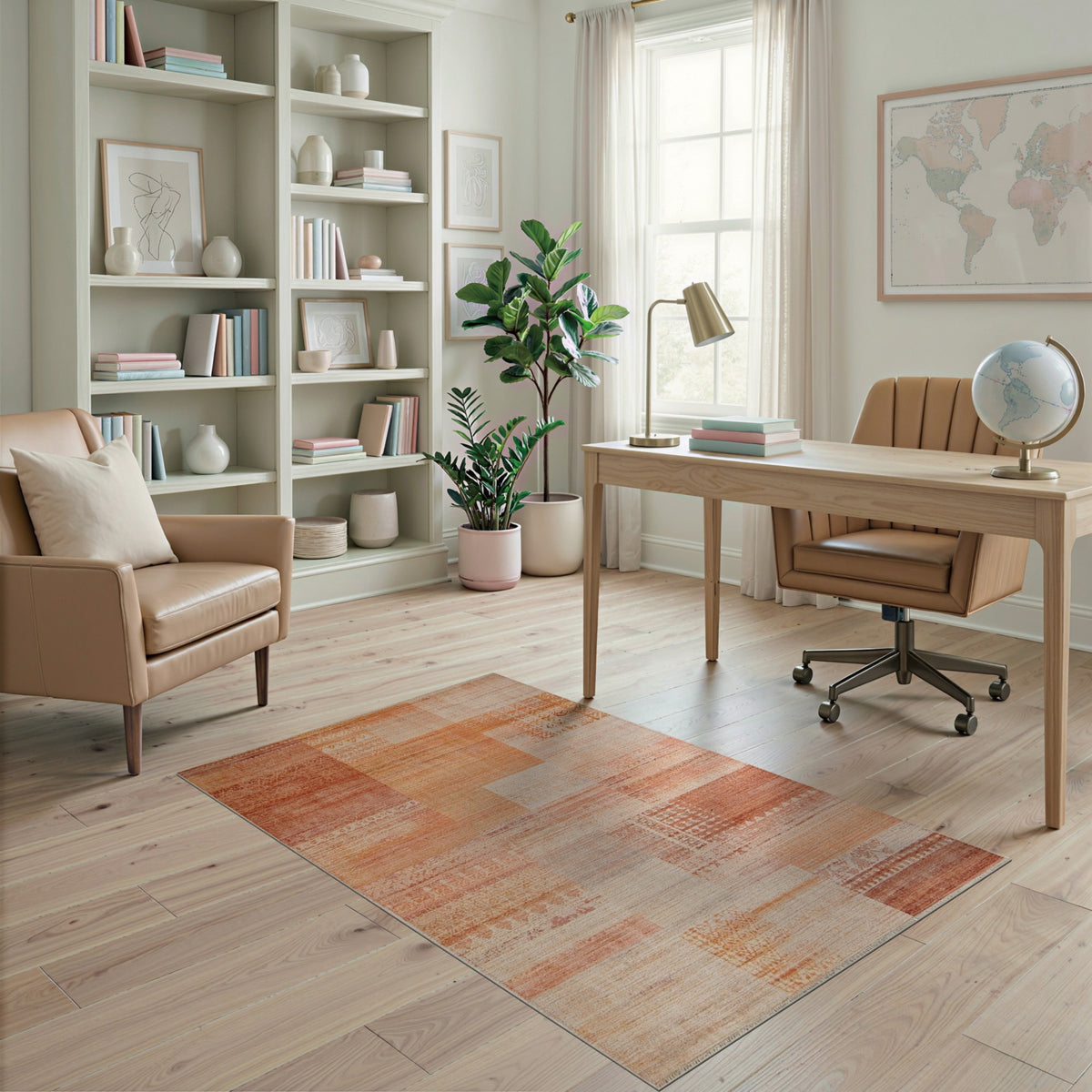 Distressed Vintage Orange Distressed Vintage Area Rug