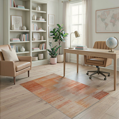 Distressed Vintage Orange Distressed Vintage Area Rug