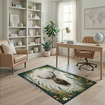 Majestic Deer Woodland Area Rug