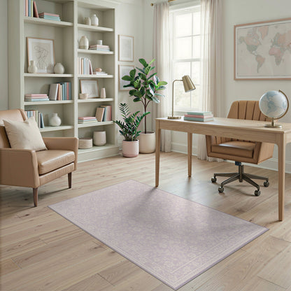 Soft Purple Floral Vintage Area Rug