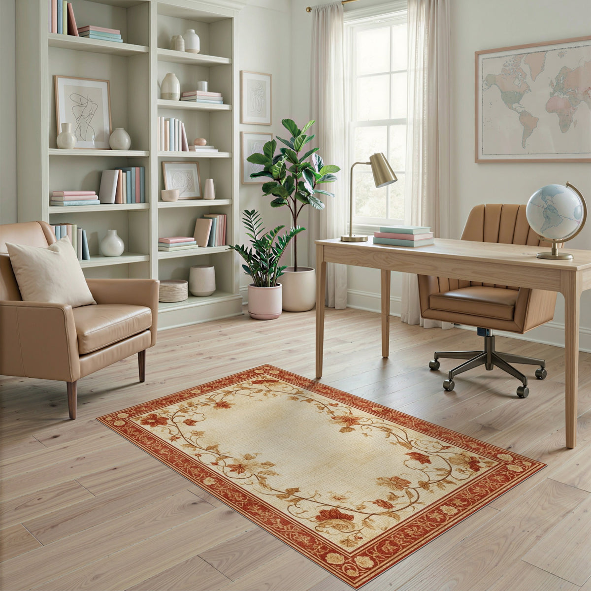 Red Floral Vintage No. 14 Area Rug