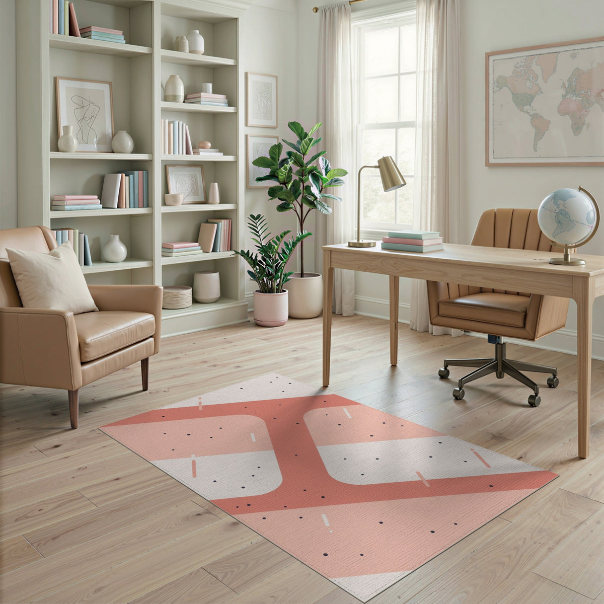 Pink Geometric Modern No. 3 Area Rug