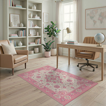 Pink Floral Vintage No. 140 Area Rug