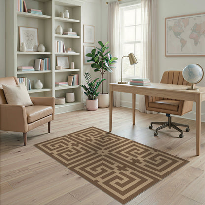Geometric Brown Area Rug
