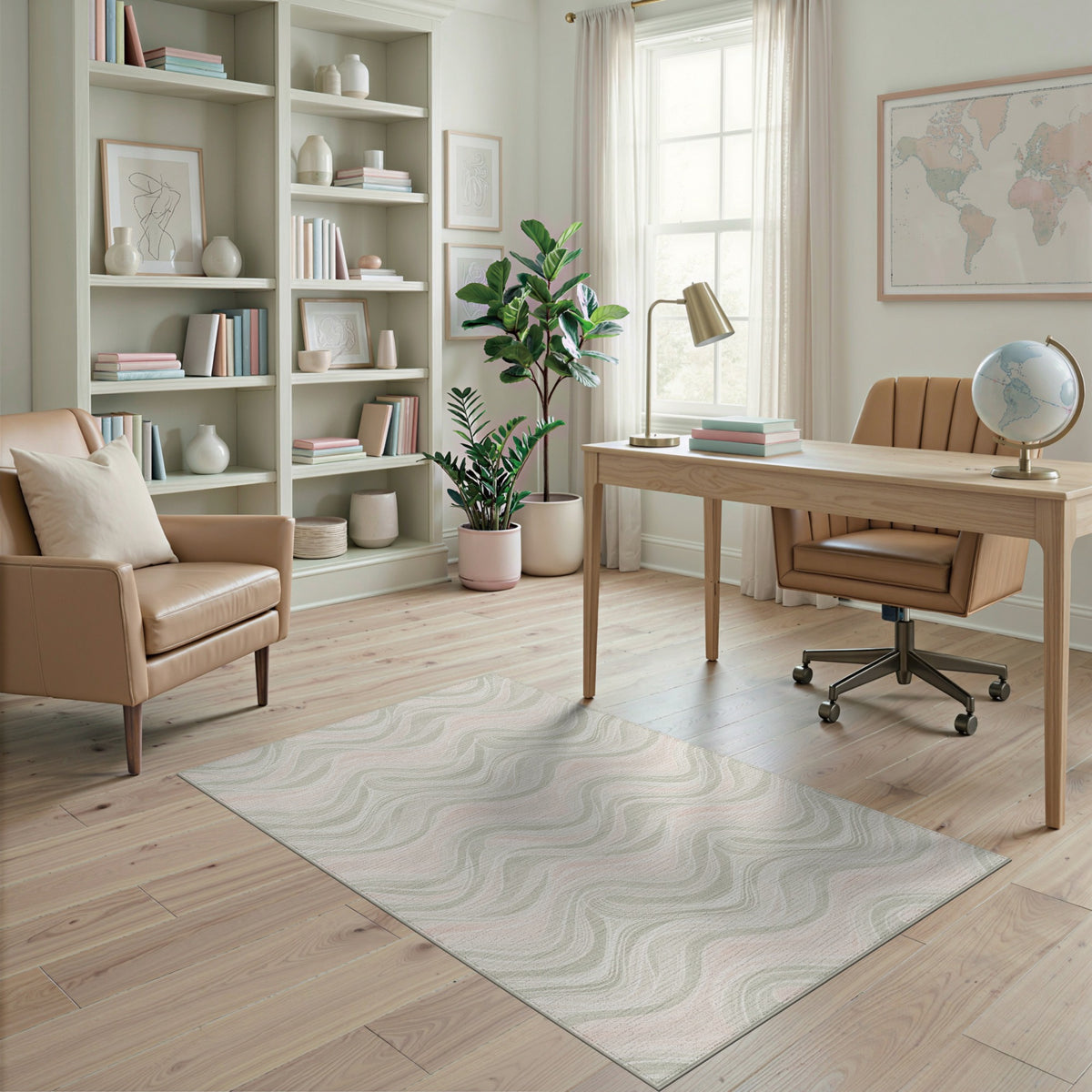 Soft Wave Abstract Area Rug