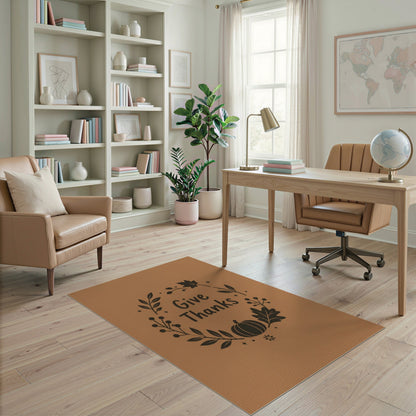 Give Thanks Pumpkin Wreath Area Rug