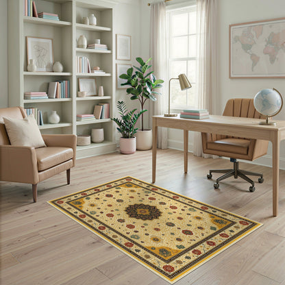 Traditional Persian Multi-color and Patterns Traditional Persian Floral Medallion Area Rug