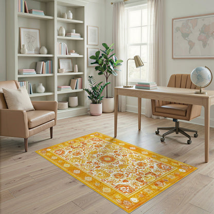 Yellow Traditional Persian Area Rug