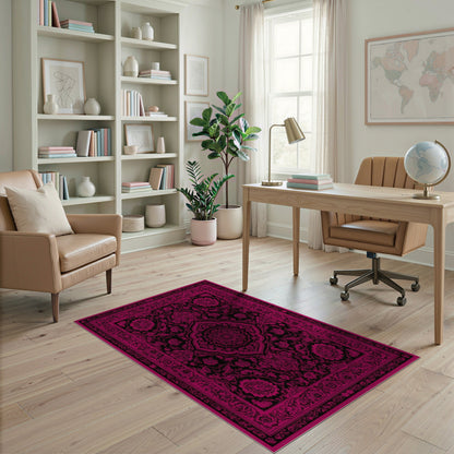 Floral Pink Persian Floral Medallion Rug