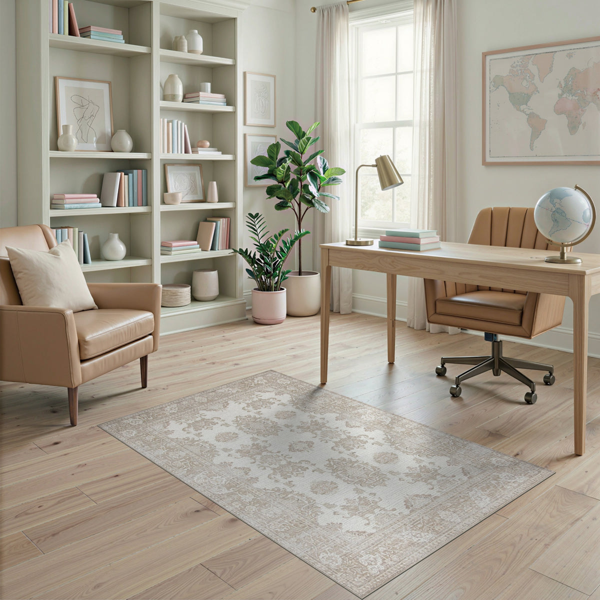 Beige Traditional Persian Traditional Persian Area Rug