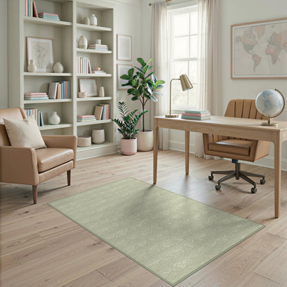 Sage Green Mountain Geometric Area Rug