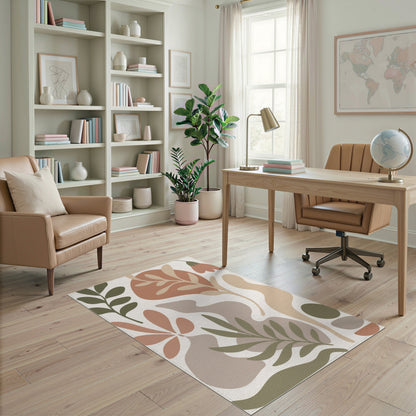 Earthy Abstract Botanical Area Rug