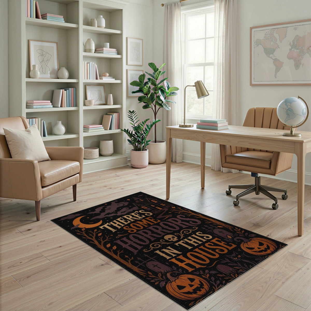 Multi-color and Patterns There's Some Horrors In This House Halloween Rug
