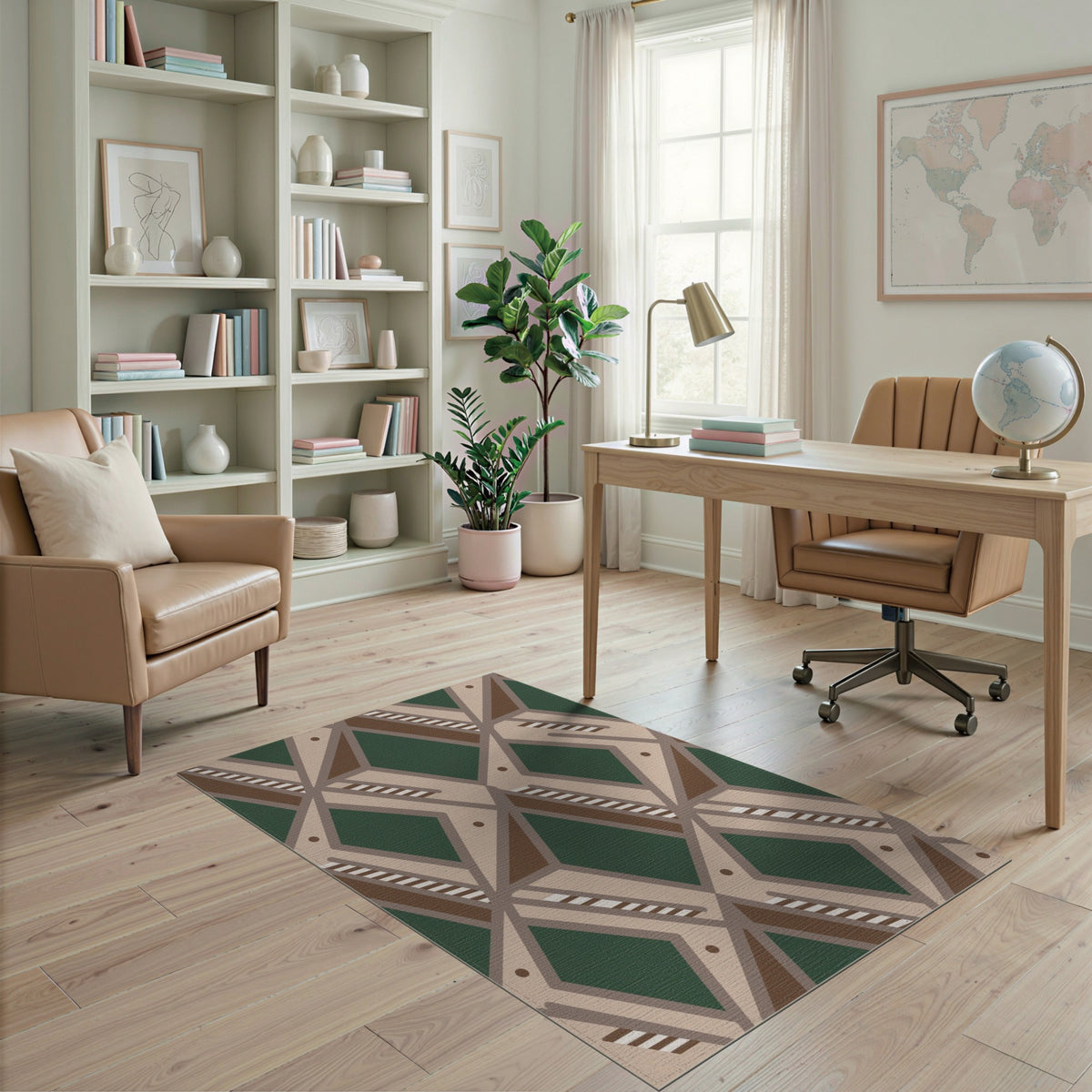 Geometric Lattice Diamond Area Rug