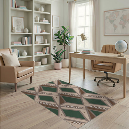 Geometric Lattice Diamond Area Rug