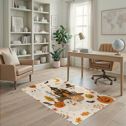 Cute Halloween Ghost Pumpkin Kids Cartoon Area Rug