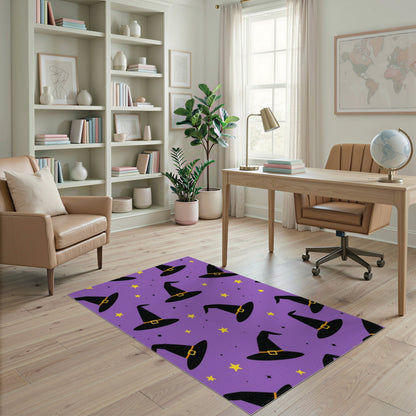 Purple Witch Hats Washable Area Rug