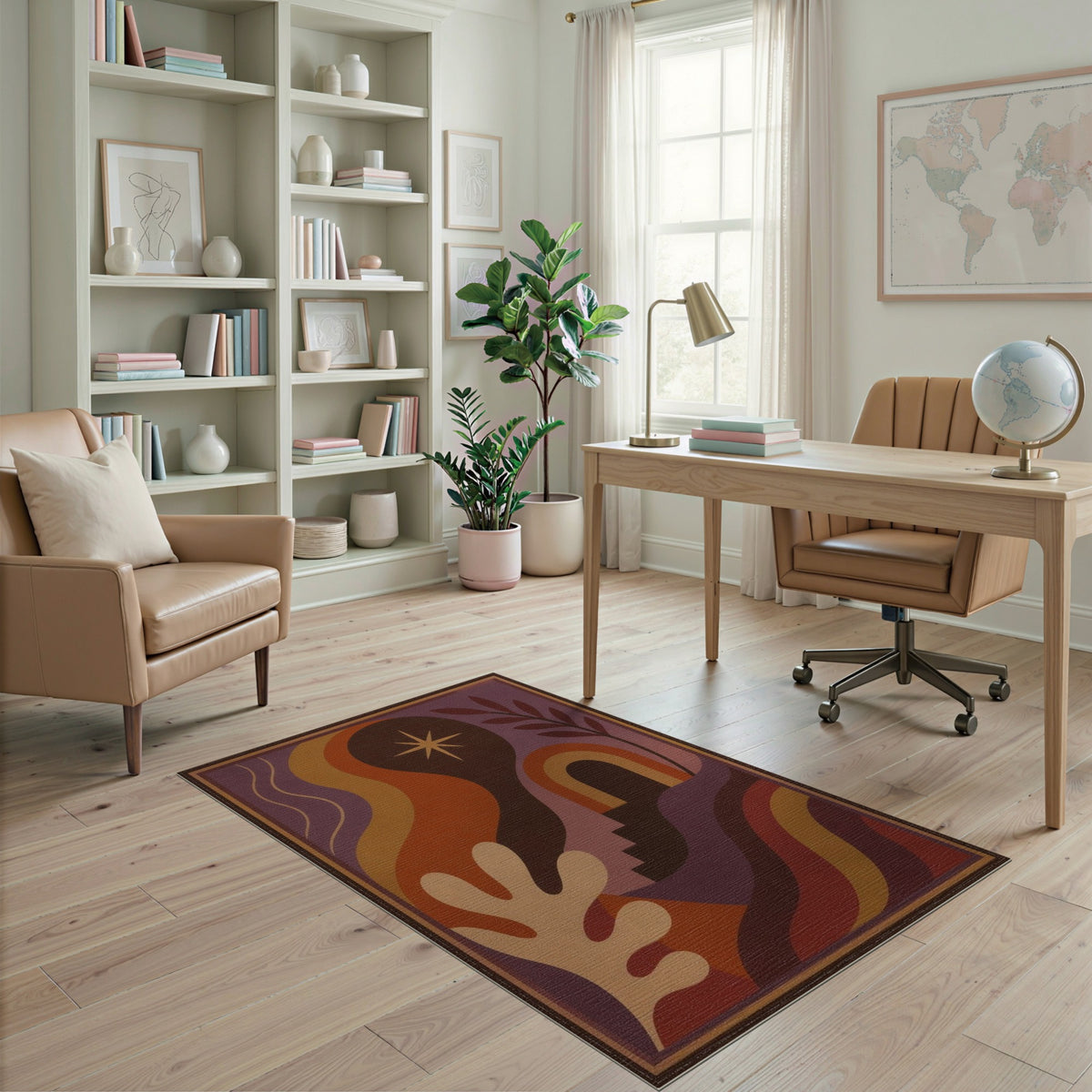 Abstract Purple Star Area Rug