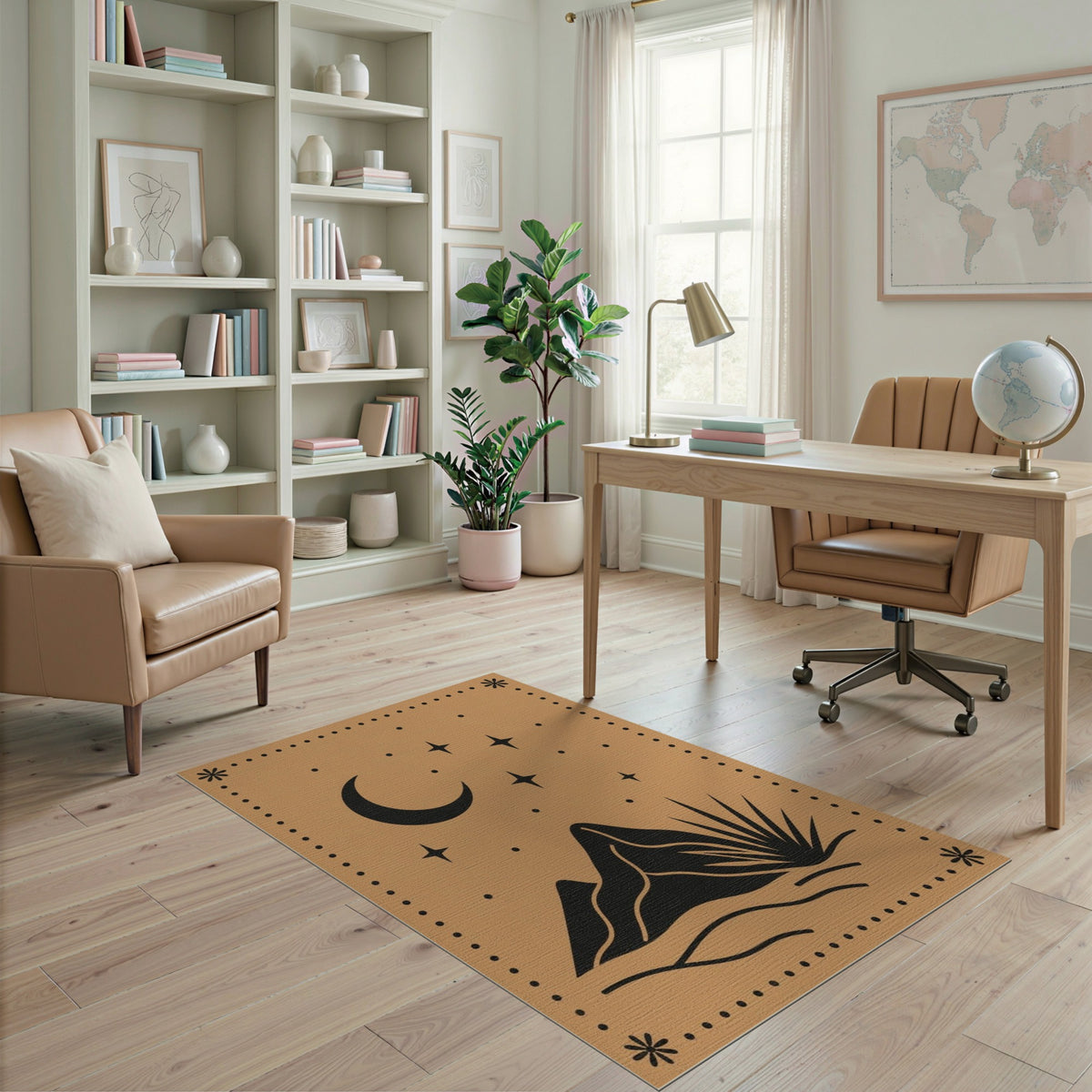 Southwestern Crescent Moon Area Rug