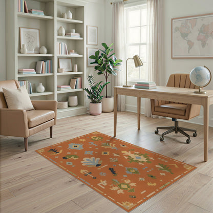 Southwestern Orange Geometric Area Rug
