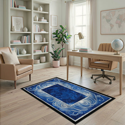 Celestial Swirl Blue Area Rug