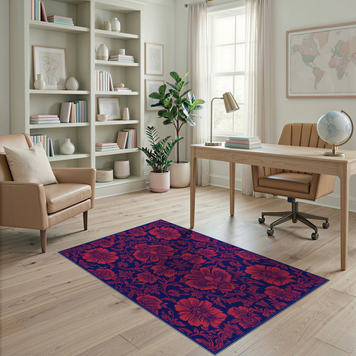 Red Floral Vintage No. 68 Area Rug