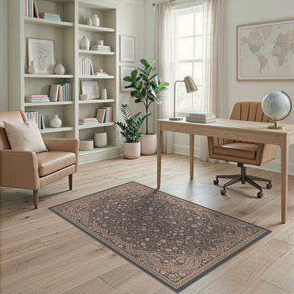 ODIKA Grey Traditional Persian Floral Area Rug