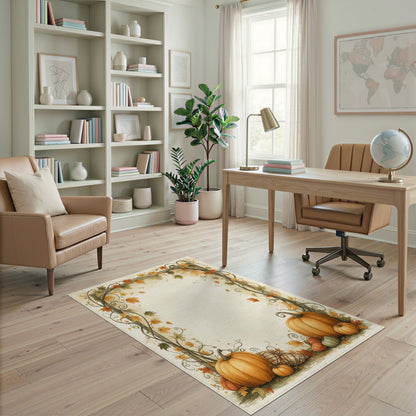 Orange Autumn Pumpkin Harvest Orange Area Rug
