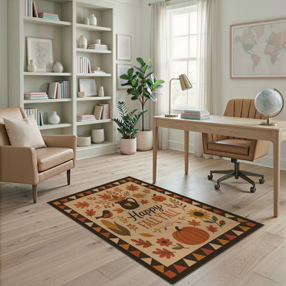 Happy Fall Y'all Autumn Harvest Area Rug