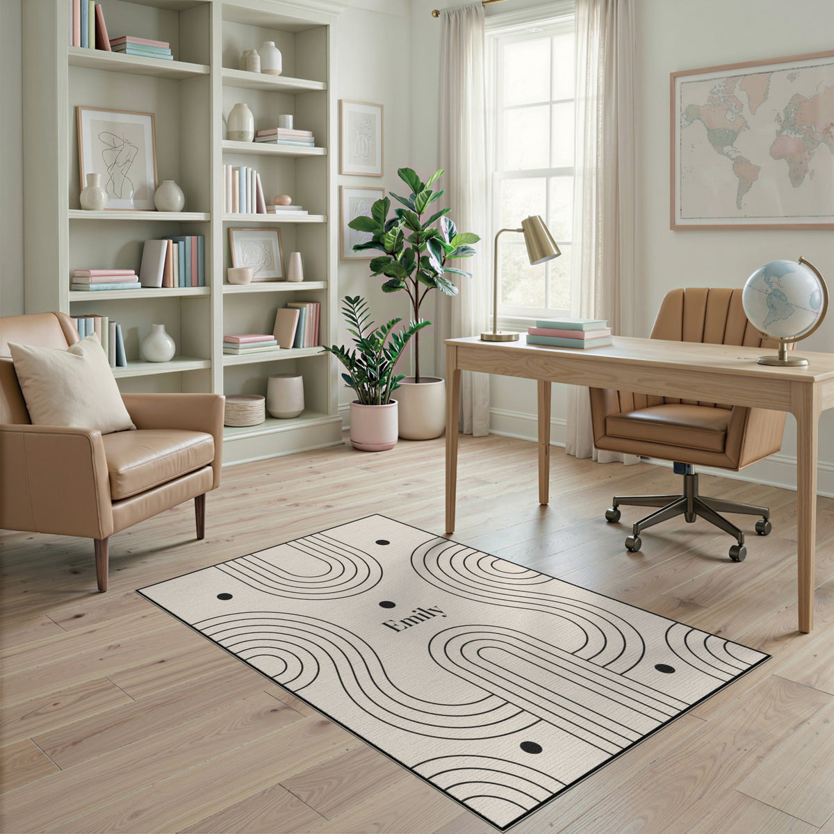 Emily Beige Geometric Area Rug