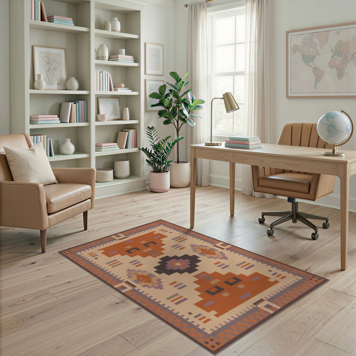 Orange Heritage Tribal Area Rug