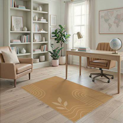 Geometric Modern Brown Geometric Arch Area Rug