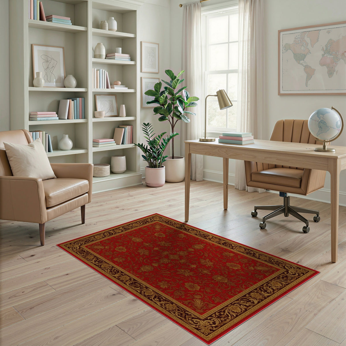 Red Floral Persian Area Rug