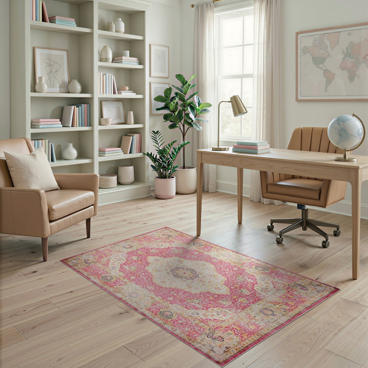 Pink Floral Vintage No. 123 Area Rug