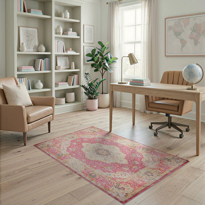 Pink Floral Vintage No. 123 Area Rug