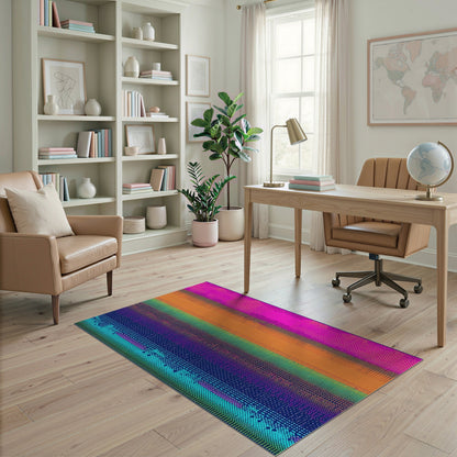 Vibrant Striped Dot Geometric Area Rug