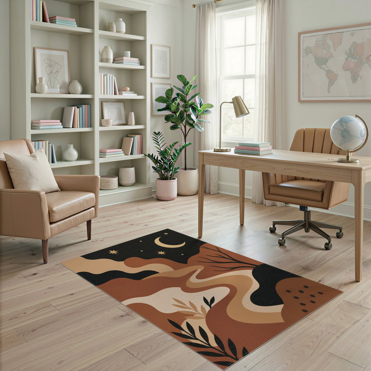 Abstract Moonlit Path Area Rug