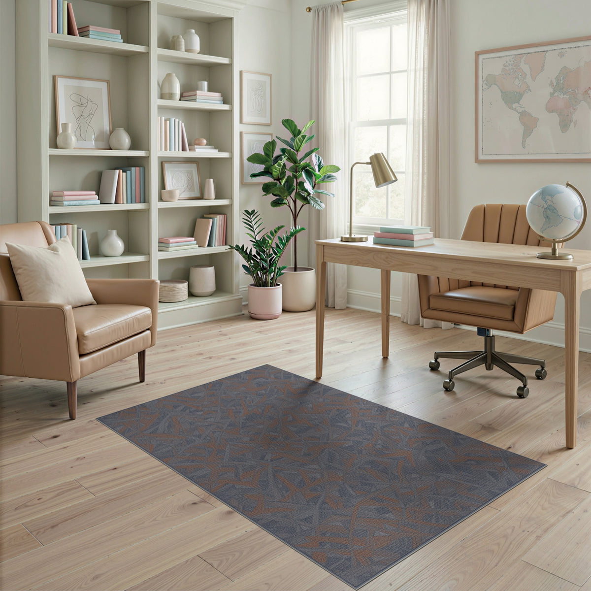 Grey Geometric Crisscross Area Rug