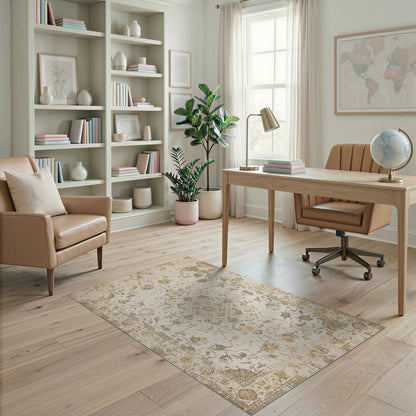 Beige Floral Vintage No. 75 Area Rug