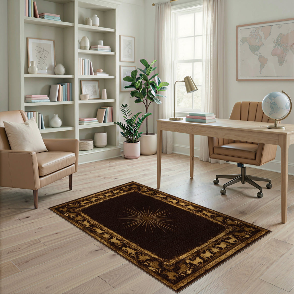 ODIKA Gold Starburst Heritage Tribal Rug