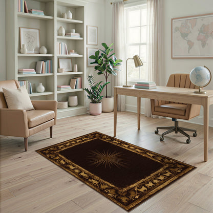 ODIKA Gold Starburst Heritage Tribal Rug