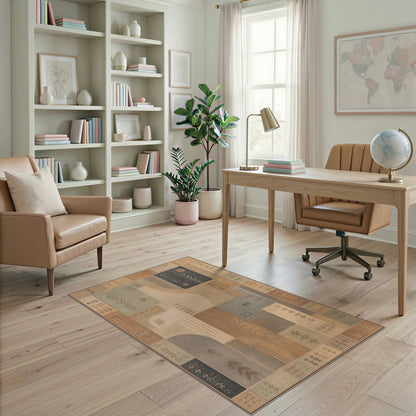 Geometric Modern Brown Tan Geometric Abstract Area Rug