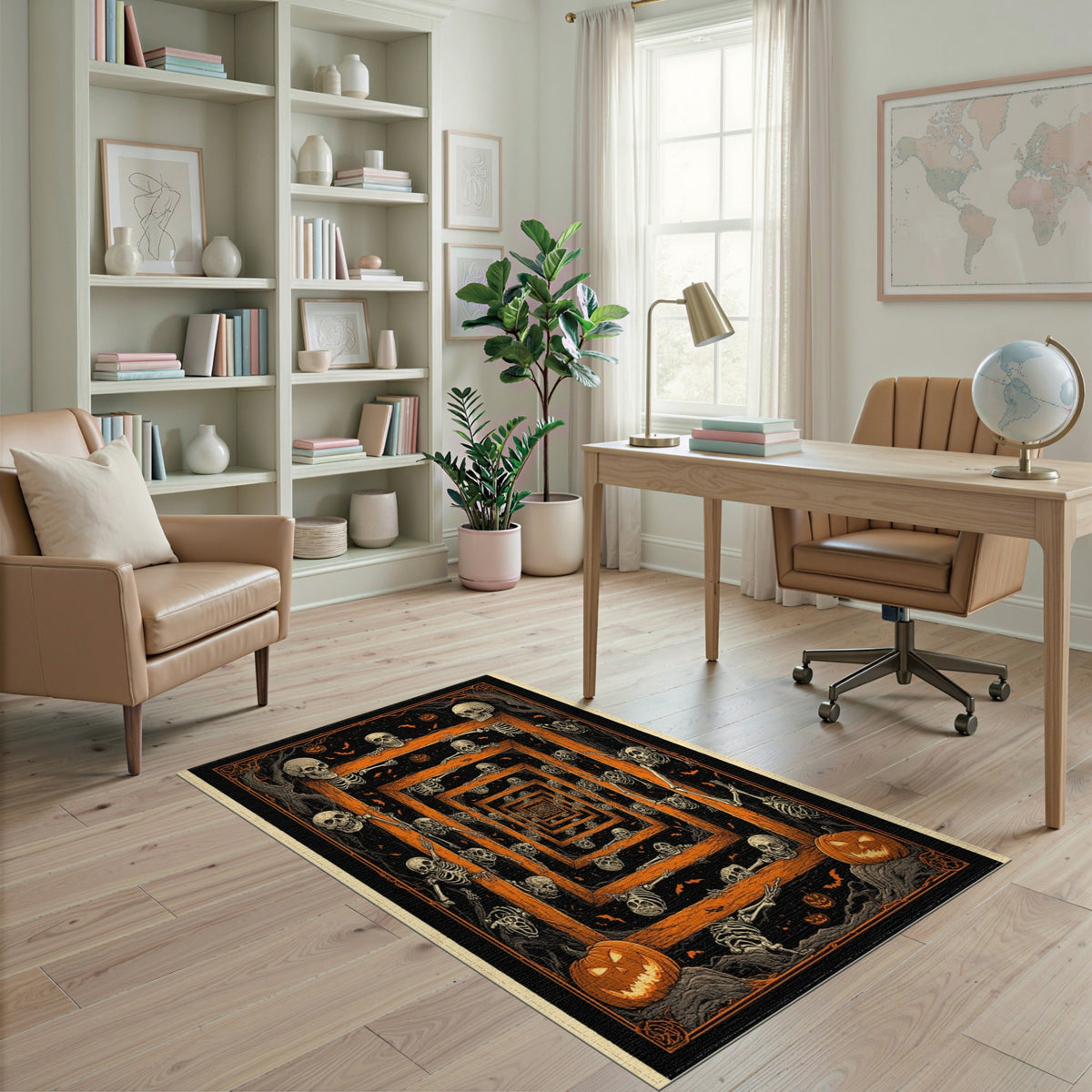 Skeleton Frame Tunnel Halloween Area Rug