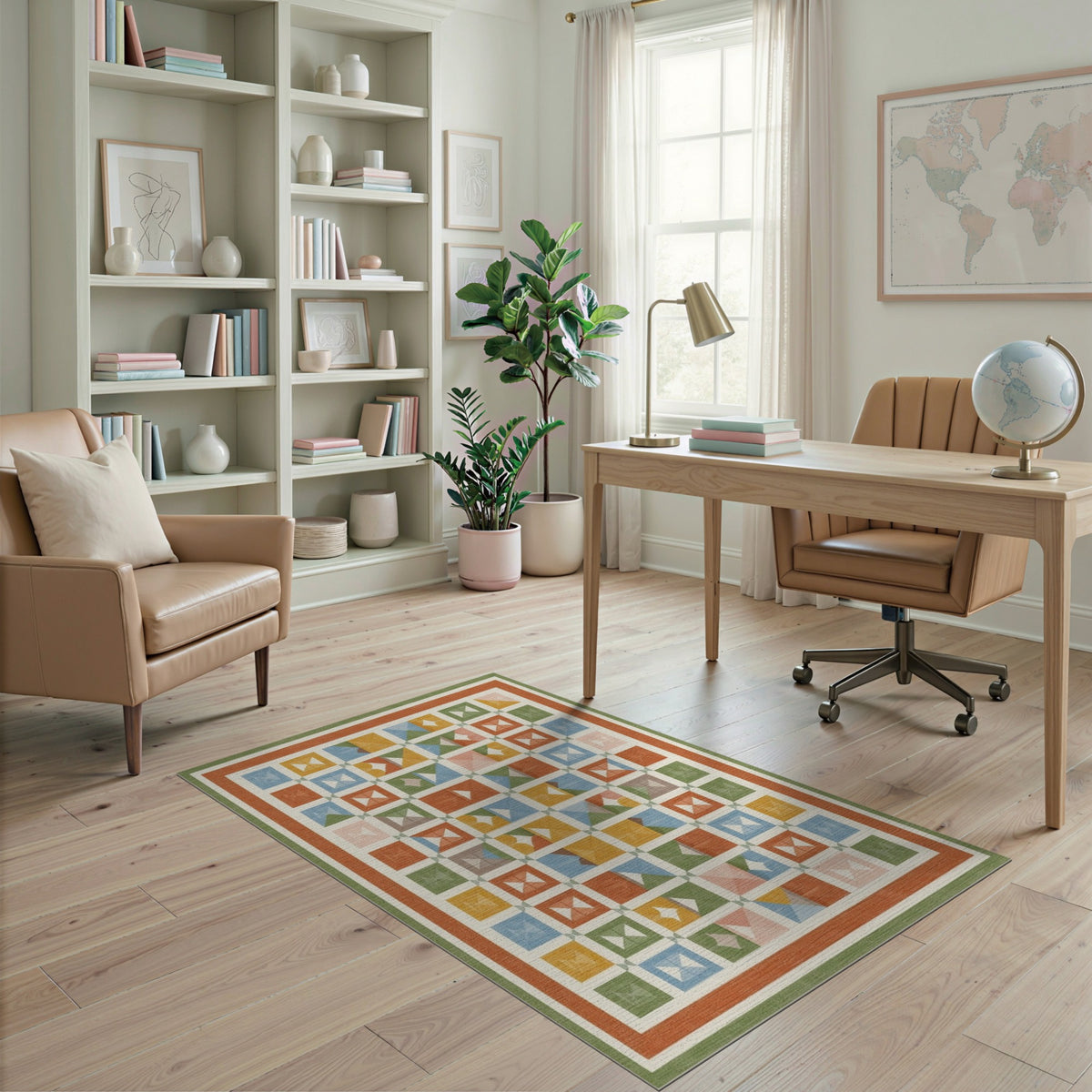 Multi-Color Geometric Area Rug