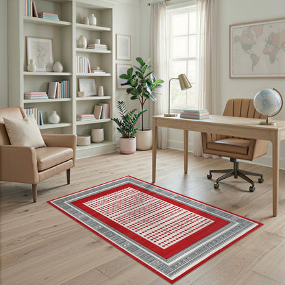 Red Diamond Lattice Area Rug