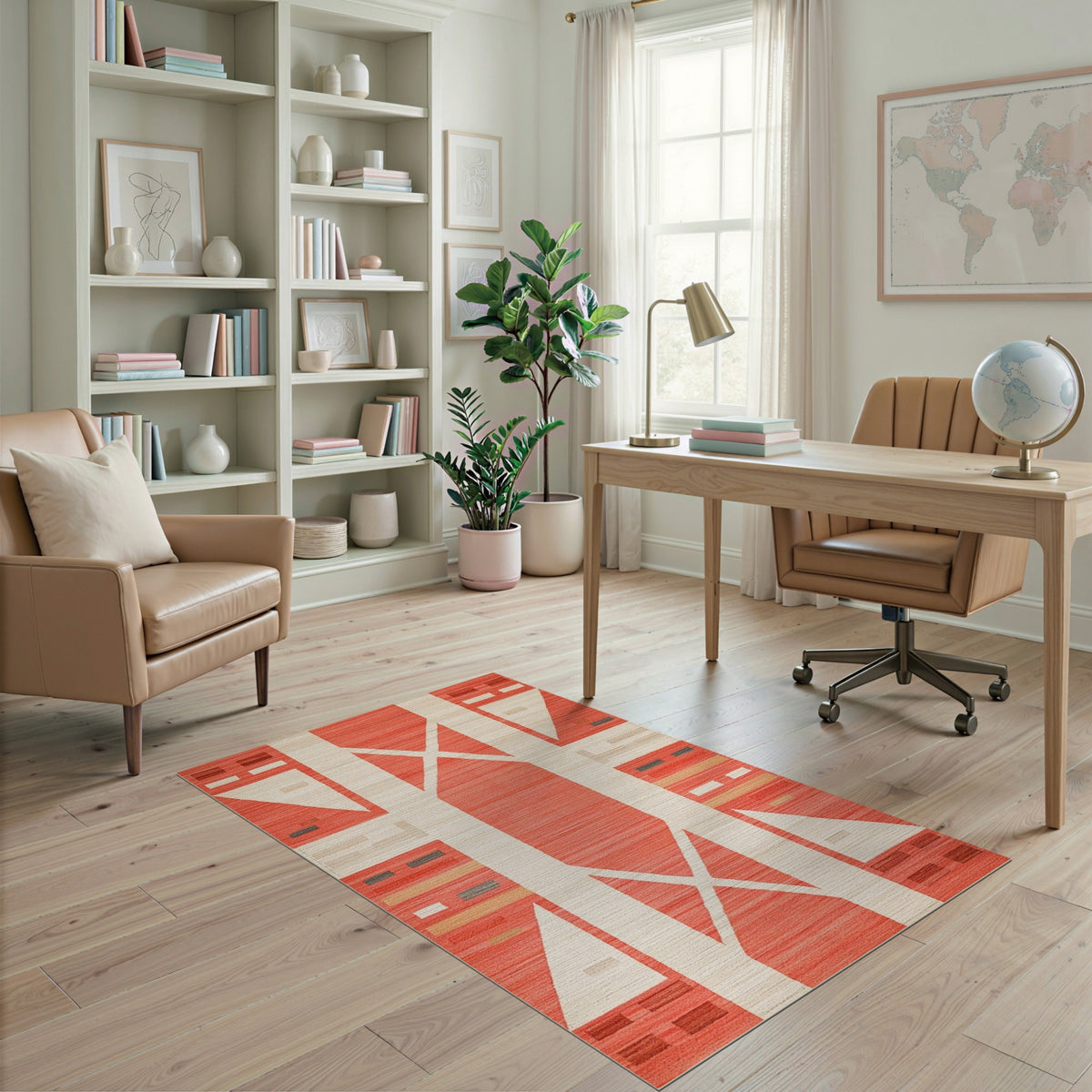 Red Geometric No. 2 Area Rug