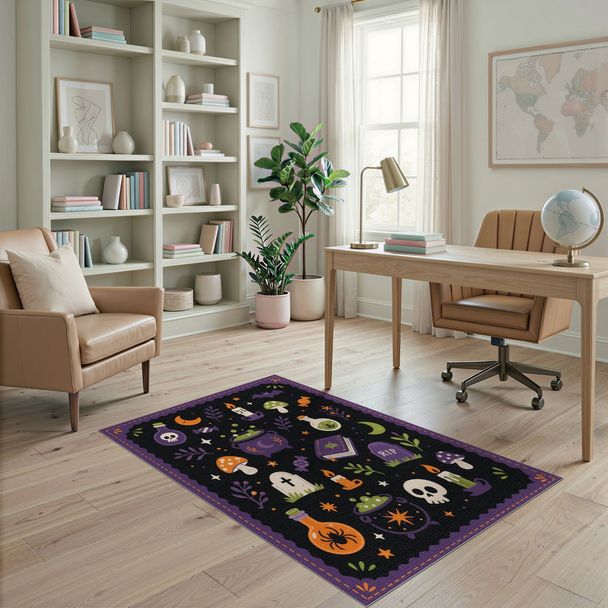 Spooky Halloween Icons Kids Area Rug