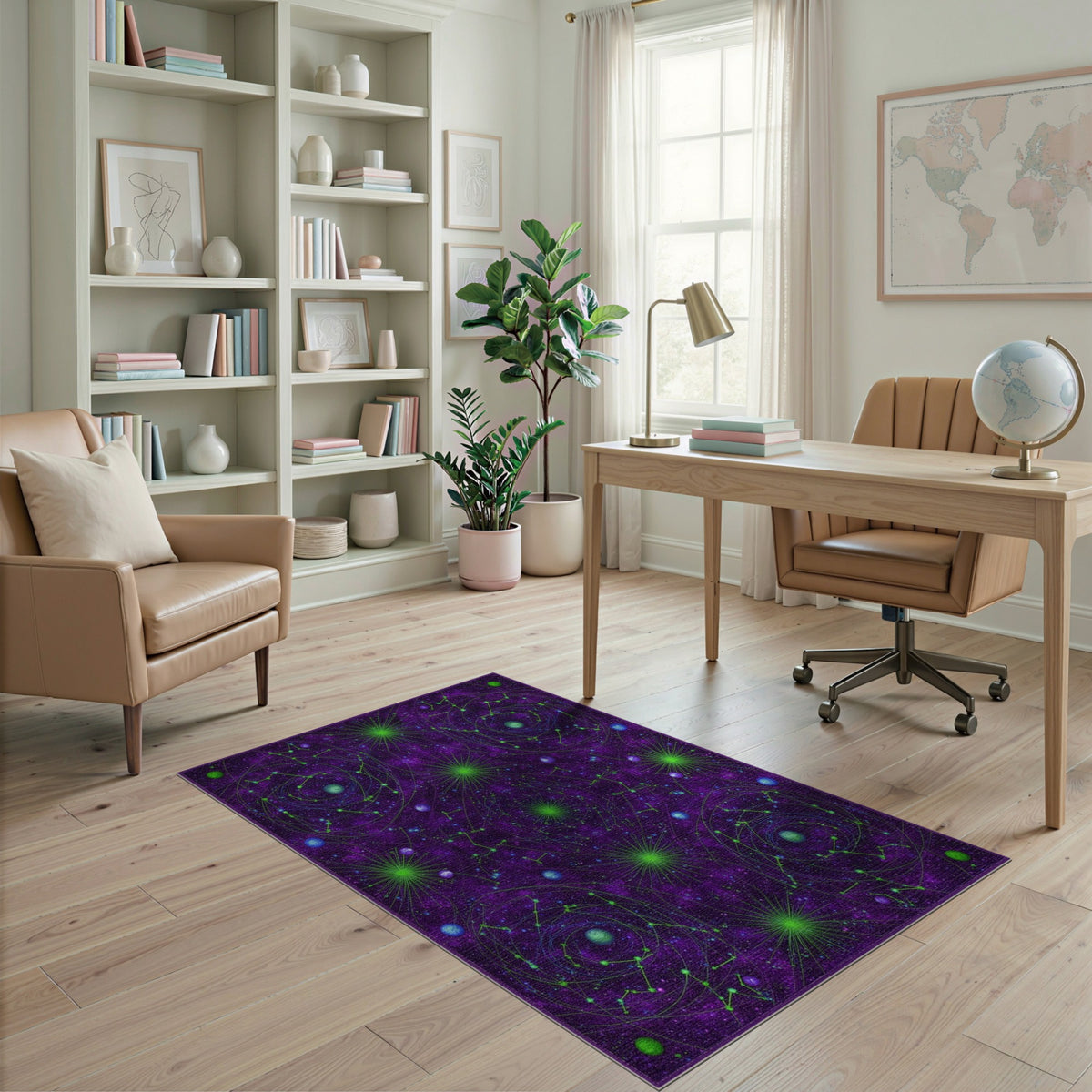Abstract Area Purple Cosmic Constellation Area Rug
