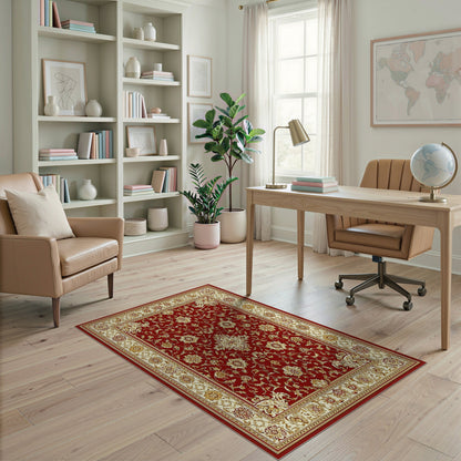 Red Persian Floral Medallion Area Rug